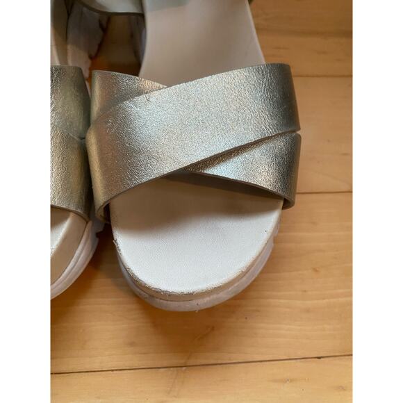 Cole Haan Zero Grand Gold Leather Sandals Size 6 - Picture 7 of 7